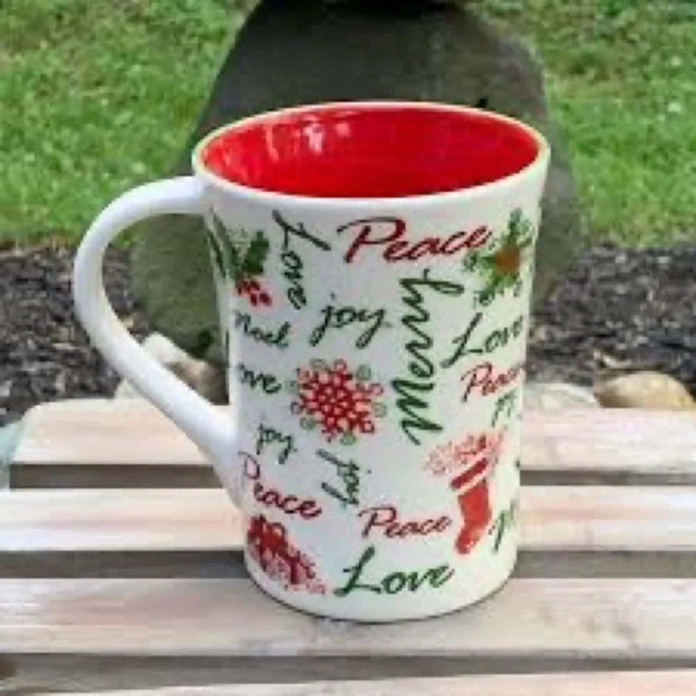 Starbucks 2007 Holiday Green Red White Mug Cup